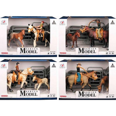 Набор фигурок Лошадь с жеребенком и наездник Игротрейд Y11695813 1